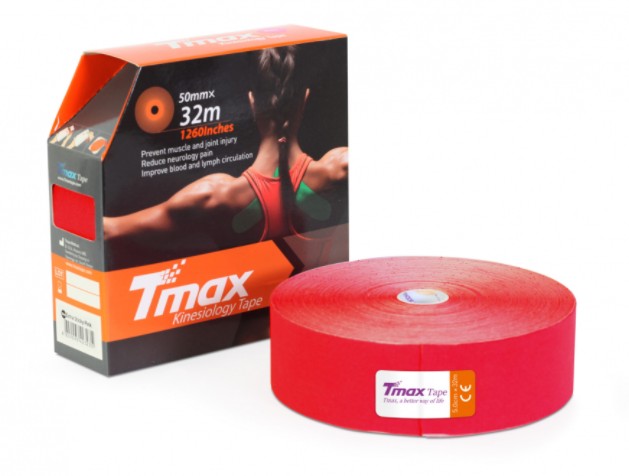 

Кинезио тейп Tmax Cotton 5смх32м красный