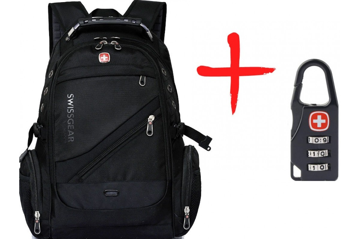 

Рюкзак Travel Bag 8810 Черный универсальный с отделением для ноутбука защитой от влаги до 55 л USB AUX порт городской походной портфель