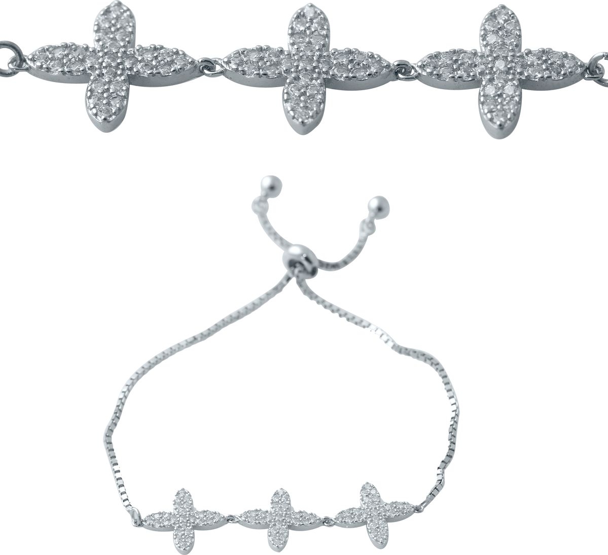 

Серебряный браслет SilverBreeze с фианитами 2038382 adjustable размер, adjustable размер