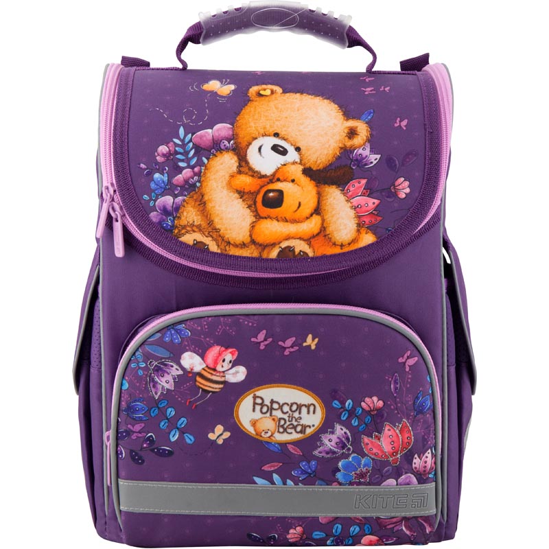 

Рюкзак школьный каркасный Kite Popcorn the Bear фиолетовый PO19-501S