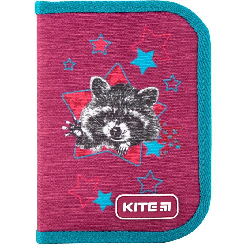 

Пенал школьный для девочек без наполнения Kite Education Fluffy racoon K19-621-1 1 отделение 1 отворот