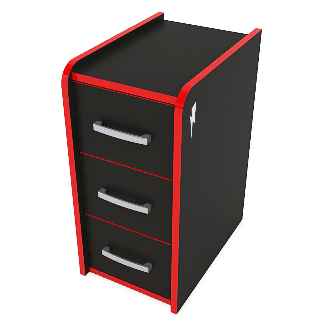 

Тумба для геймерских игровых столов ZEUS T-Box черный/красный