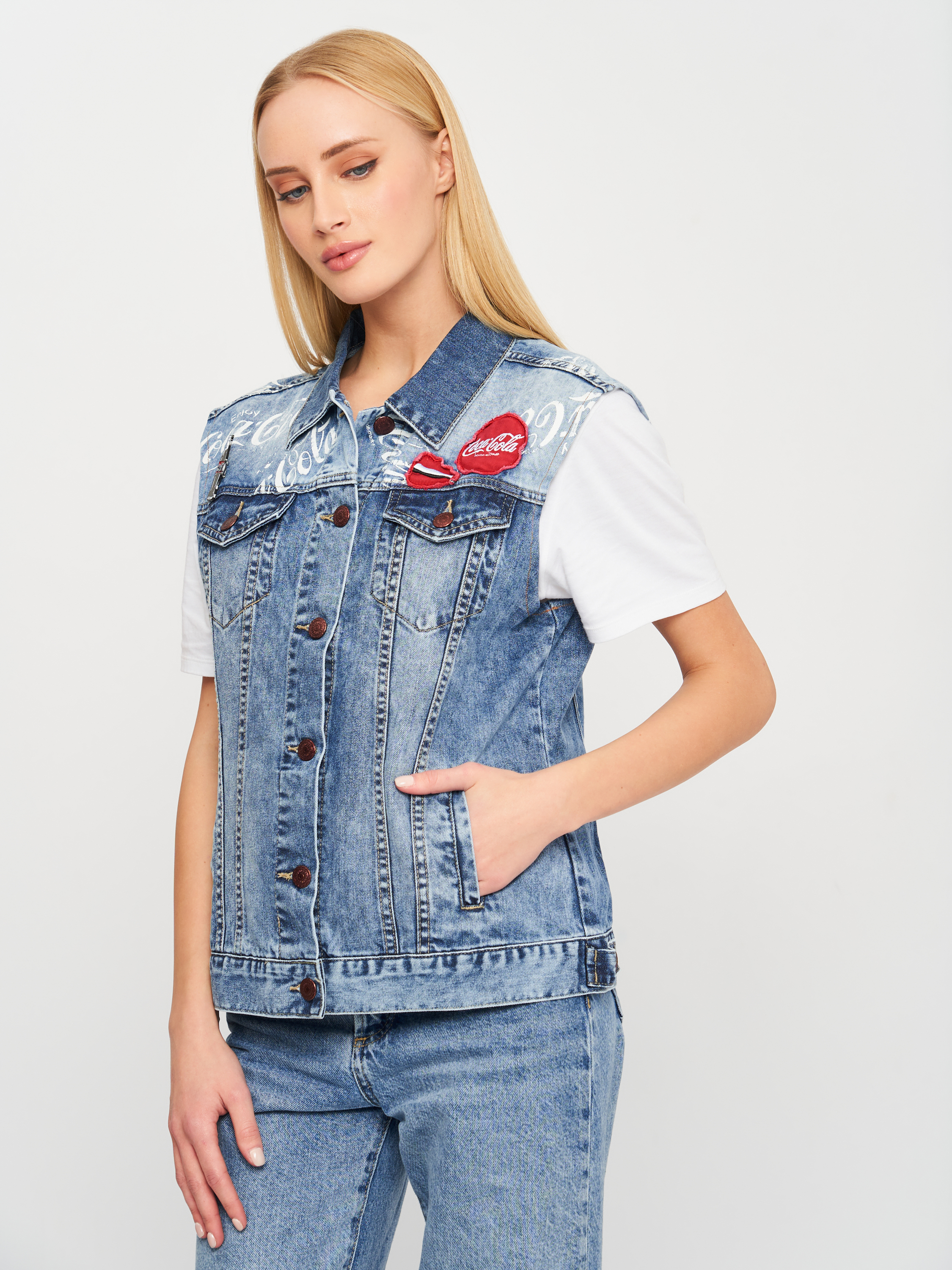 

Жилет джинсовый Desigual 18WWEDX7-5183 38 Синий джинс