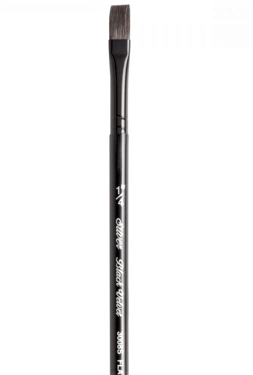 

Кисть SILVER BRUSH BLACK VELVET SQUIRREL & RISSLON BRUSH BS3008S плоска №1/4