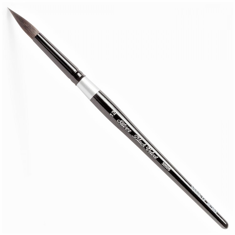 

Кисть SILVER BRUSH BLACK VELVET SQUIRREL & RISSLON BRUSH 3000S кругла №12