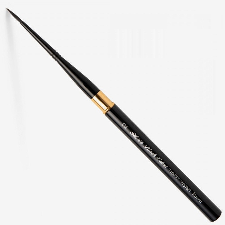 

Кисть SILVER BRUSH VOYAGE BLACK VELVET SQUIRREL & RISSLON BRUSH 3100ST кругла №2