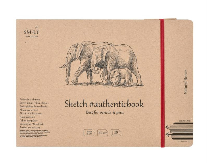 

Альбом для ескізів AUTHENTIC А5 (24,5*17,6 см), 135г/м2, 28л, коричневий колір, SMILTAINIS 5EB-28ST/NTB