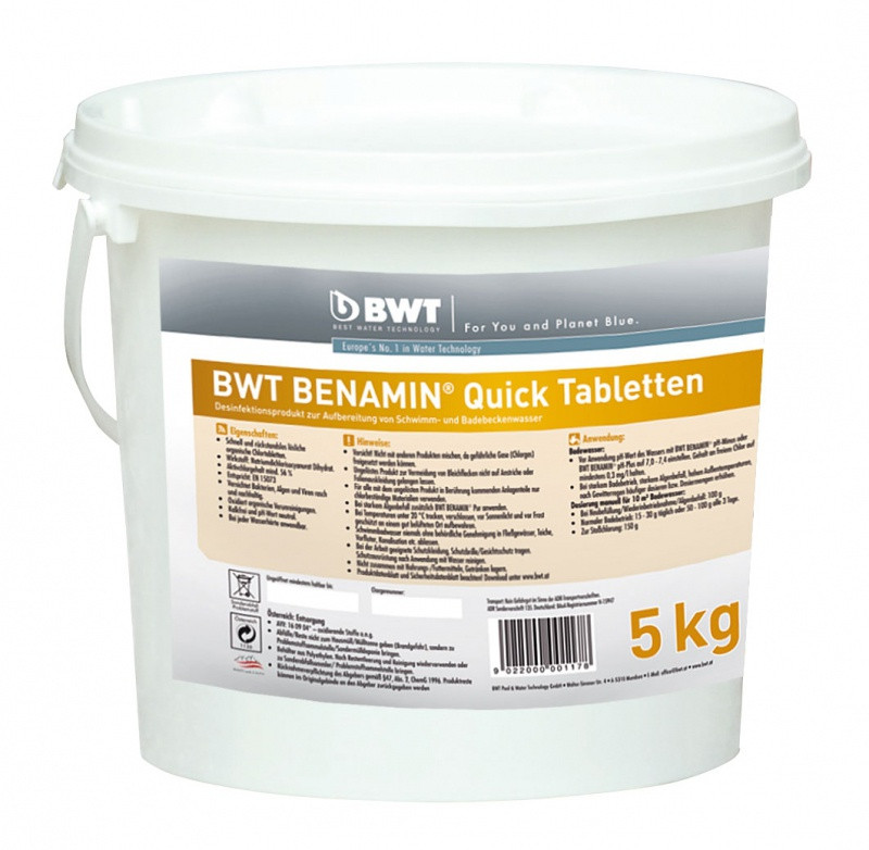 

Быстрорастворимый хлор BWT BENAMIN Quick для бассейна 5 кг