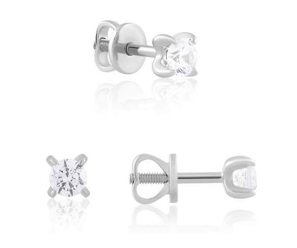 

Серьги-пусеты с камнем SWAROVSKI "Франческа", белое золото, С4018/1GSW