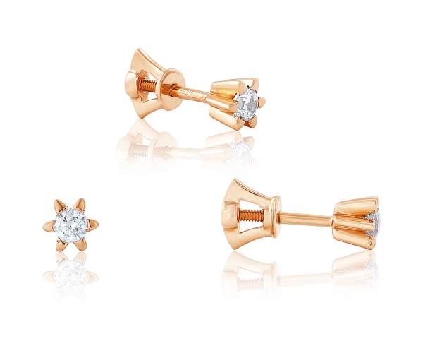 

Серьги-пусеты золотые с камнями SWAROVSKI Zirconia "Созвездие", С4026GSW