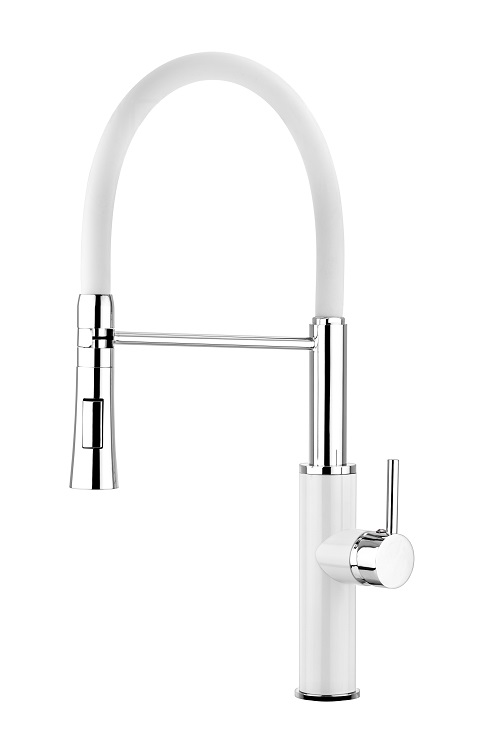 

Смеситель для кухни с гибким изливом белый WELLI FLEXIBLE (W2283)