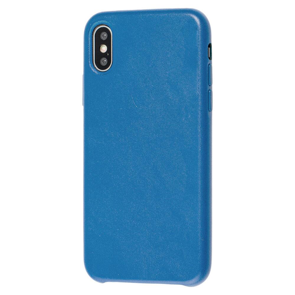 

Чехол Кожаный Leather Case Original для iPhone Xs Max Blue (05) голубой