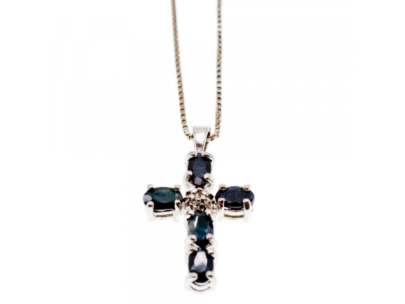 

Серебряная цепочка с крестиком шпинель и бриллиант Натуральный Sky Jewelry 002859