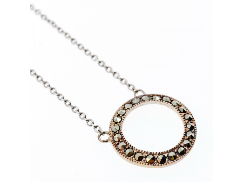 

Серебряное Ожерелье с камнями Морион 925 проба Натуральный Sky Jewelry 002103