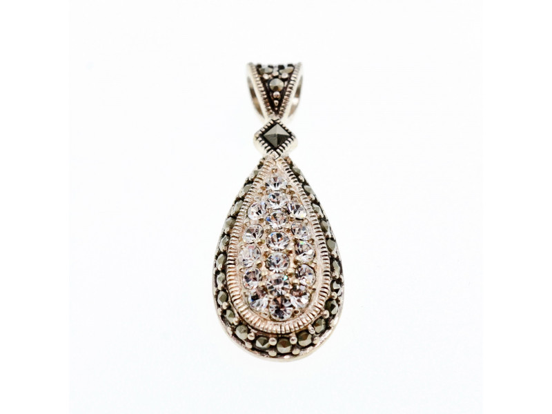 

Серебряный Кулон с Фианитом и Марказитом Капля Натуральный Sky Jewelry 002320