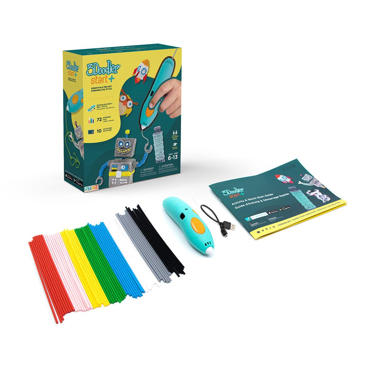 

3D-ручка 3Doodler Start Plus для детского творчества базовый набор - КРЕАТИВ (72 стержня) 3Doodler Start SPLUS