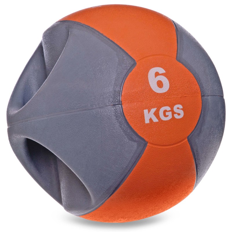 

Мяч медицинский медбол Modern с двумя рукоятками 6 кг, код: FI-2619-6-S52