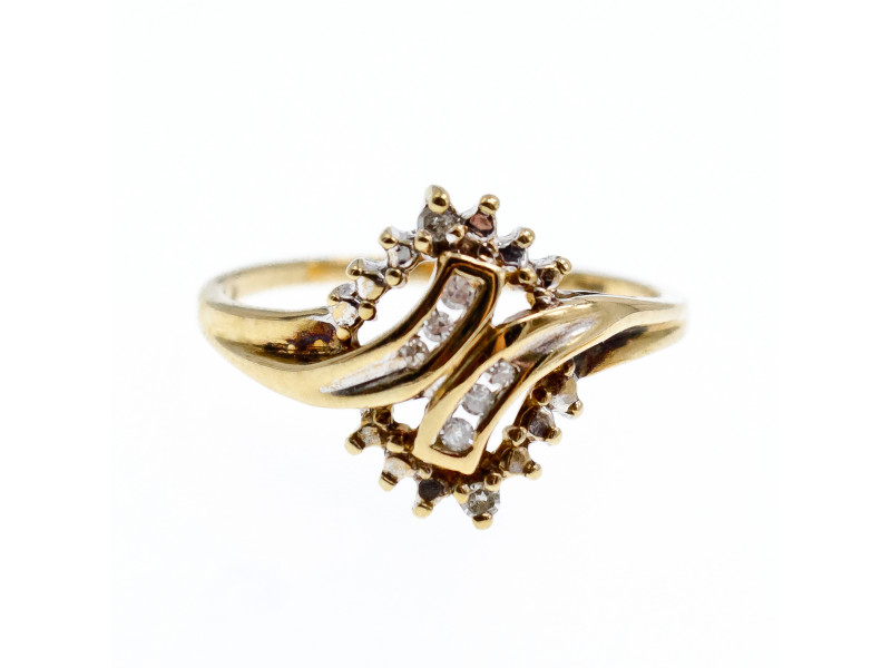 

Золотое Кольцо 10К (417 проба) с Бриллиантами Натуральный Sky Jewelry 001788