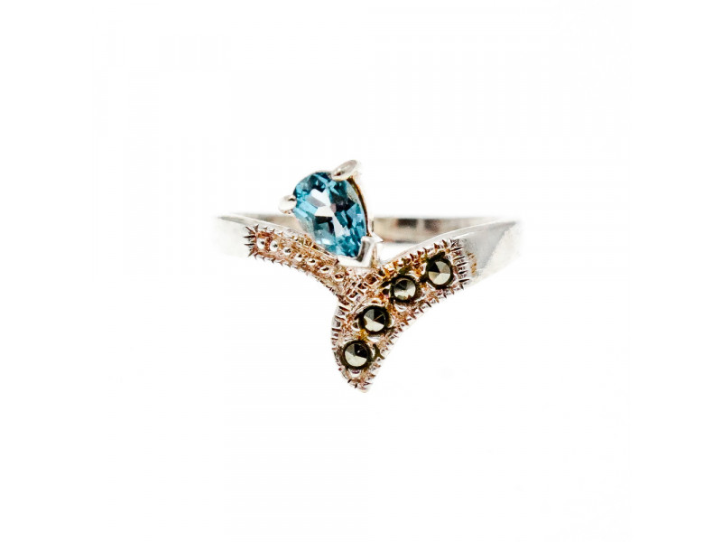 

Серебряное кольцо с топазом и марказитом Обаяние Натуральный Sky Jewelry 003235