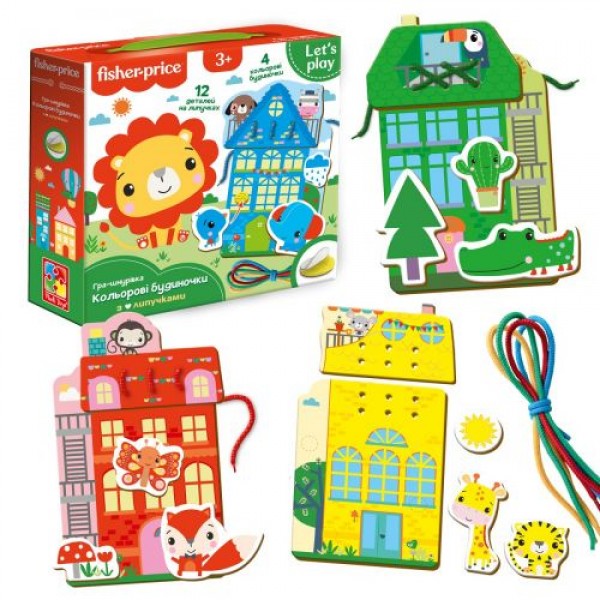

Игра шнуровка "Цветные домики", укр