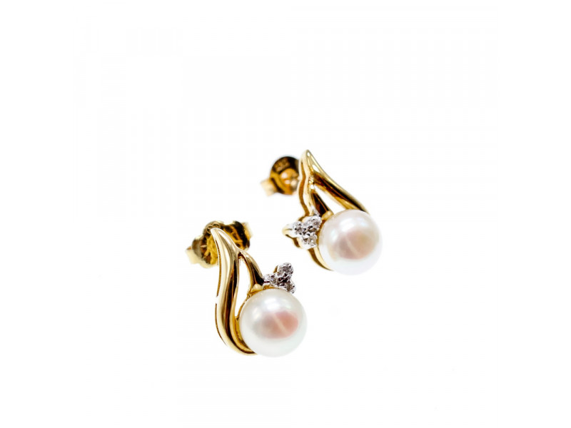 

Золотые серьги-гвоздики с Жемчугом и Бриллиантами Sky Jewelry 001808