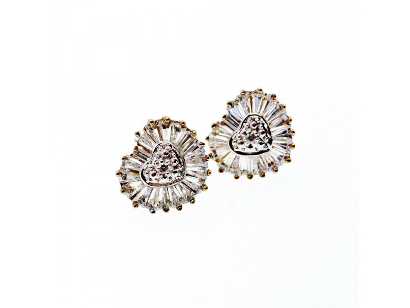 

Серебряные серьги-гвоздики в позолоте с фианитами *Сердце* Sky Jewelry 001530