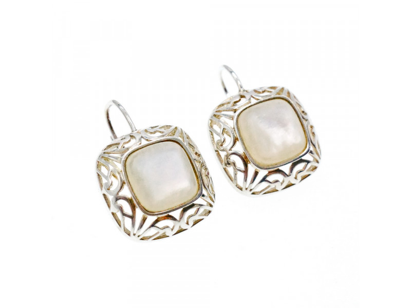 

Серебряные серьги с Перламутром 925 проба *Ажур* Sky Jewelry 001527