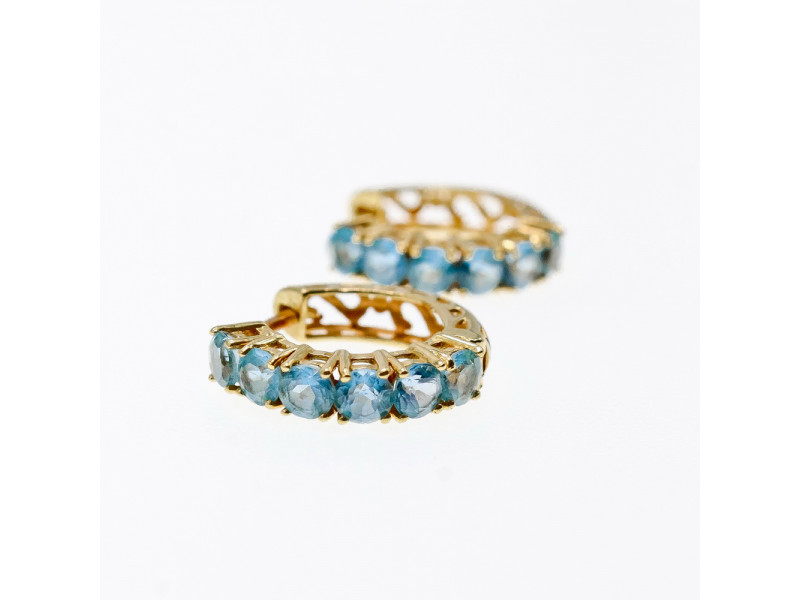 

Золотые серьги 14К (585 проба) с Небесно-Голубыми Топазами Sky Jewelry 001552