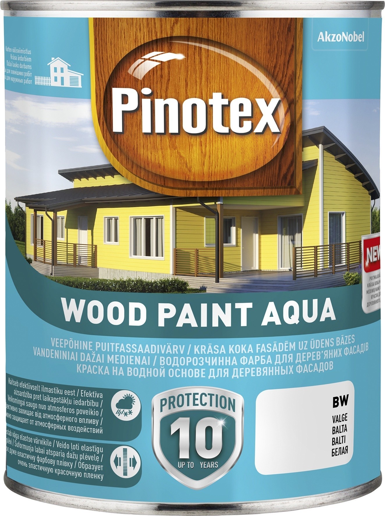 

Краска на водной основе PINOTEX WOOD PAINT AQUA BW белая 1 л.