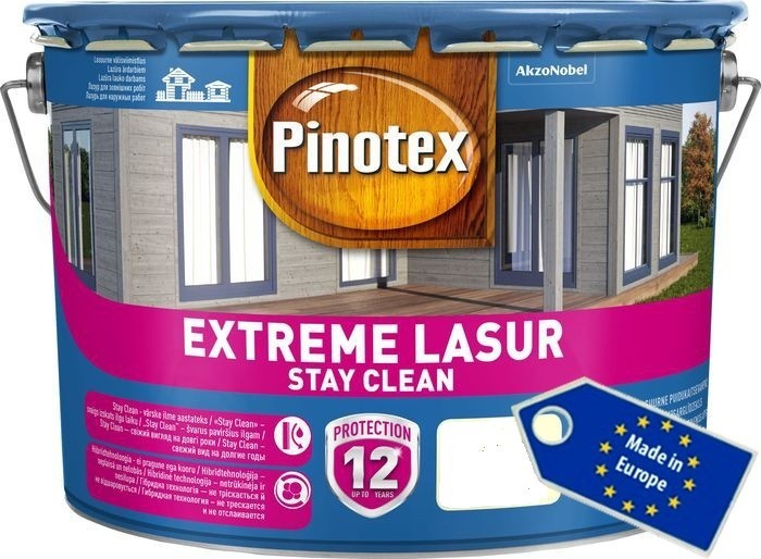 

Самоочищающаяся деревозащитная лазурь PINOTEX EXTREME LASUR снег 10 л.
