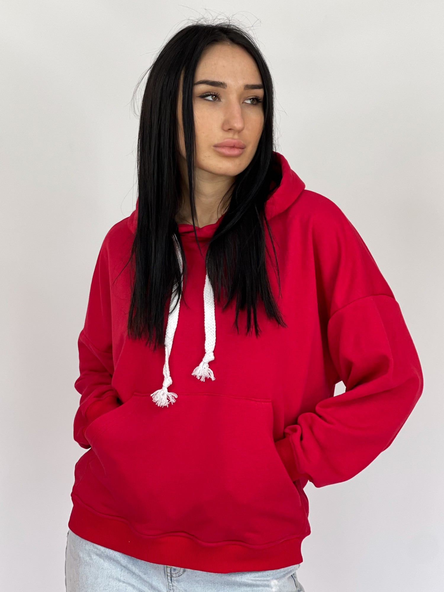 

Худи Baysho базовый оверсайз трехнитка, красный XXS (bt1205-300)
