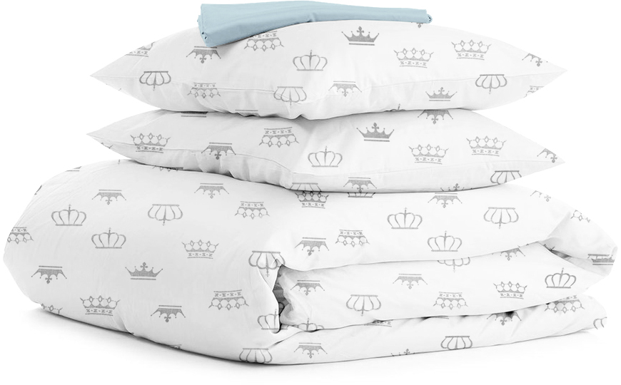 

Комплект постельного белья Cosas Crown Grey White Blue 160x220 см