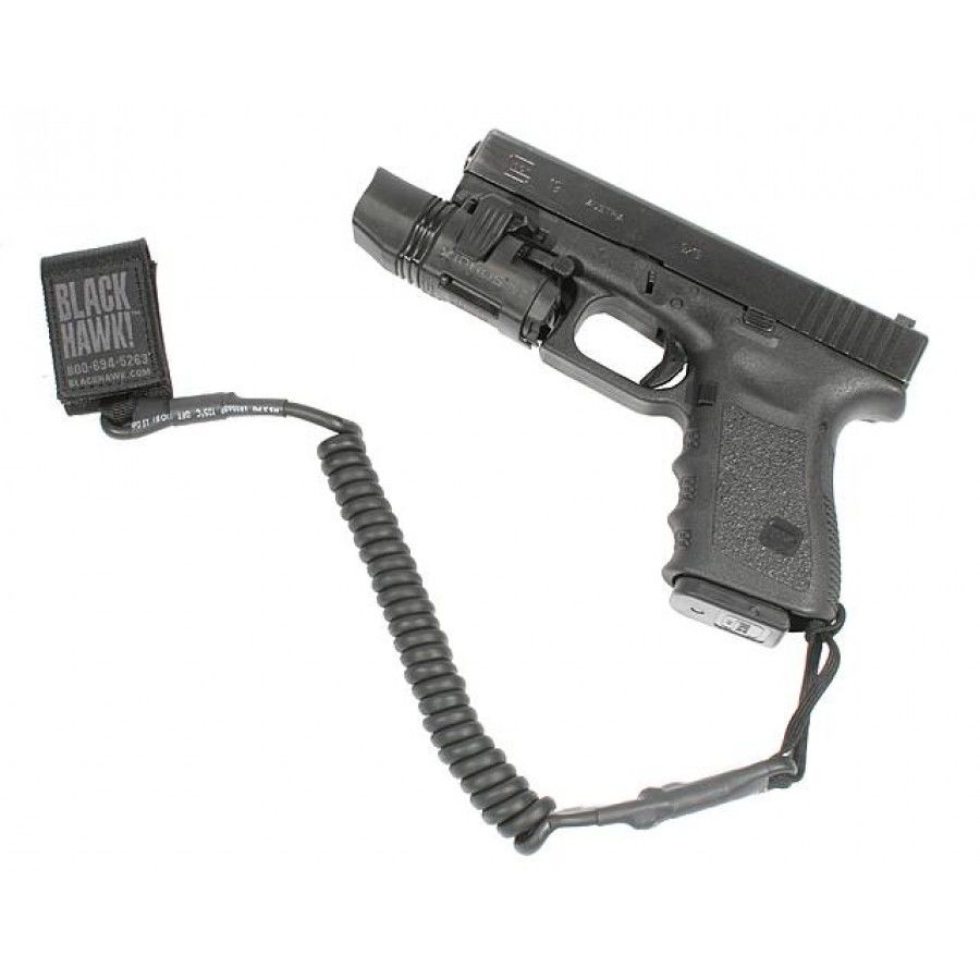 

Ремень страховочный пистолетный BLACKHAWK Tactical Pistol Lanyard Цвет - черный (1649.04.73)