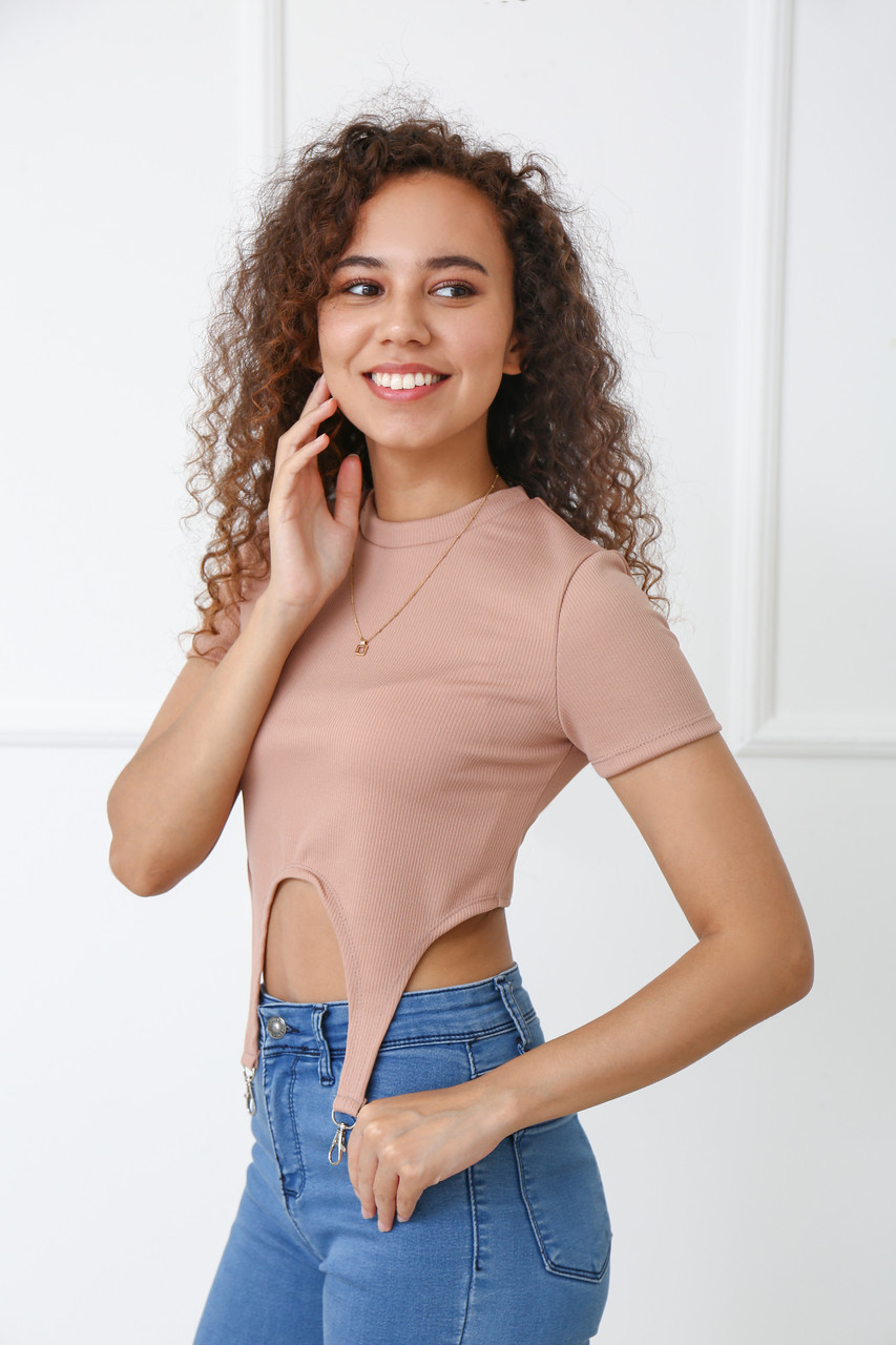 

Короткий летний топ Fahion Girl "Malta" - капучино, Короткий летний топ Fahion Girl "Malta" 42-44 капучино