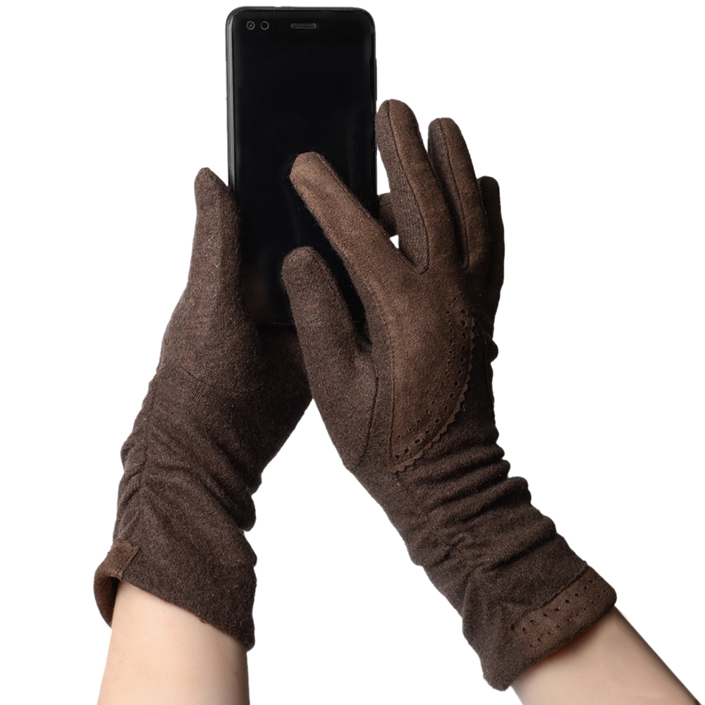 

Перчатки женские шерстяные touch screen, TG996-brown, S