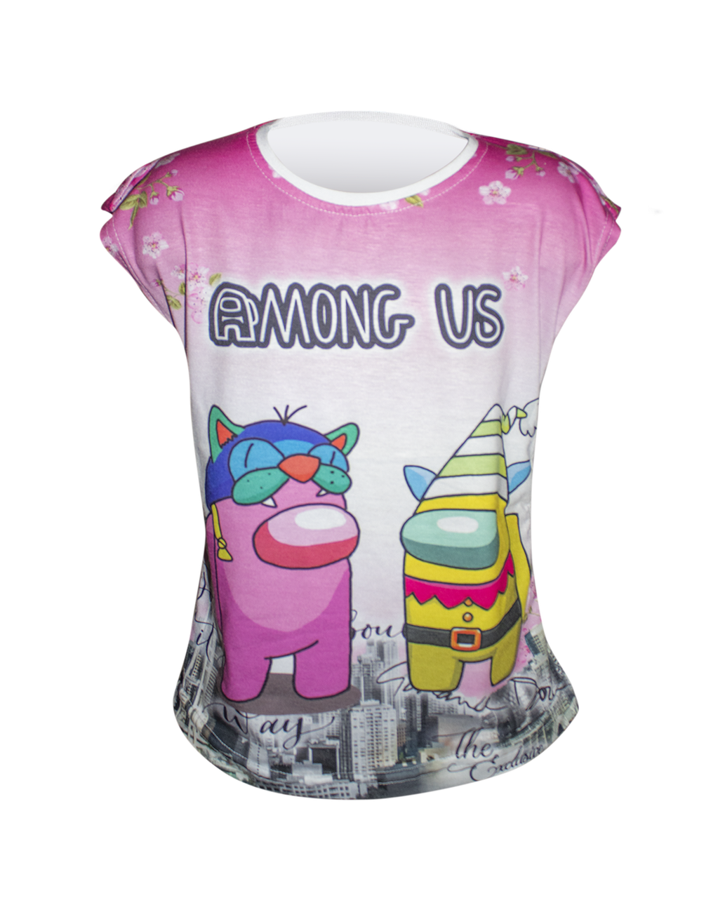 

Футболка для девочки Among us Розовая 146