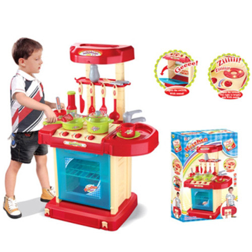 

Детская игрушечная кухня 008-58A 42-25-в65,5 см, плита, духовка, звук и свет, посуда