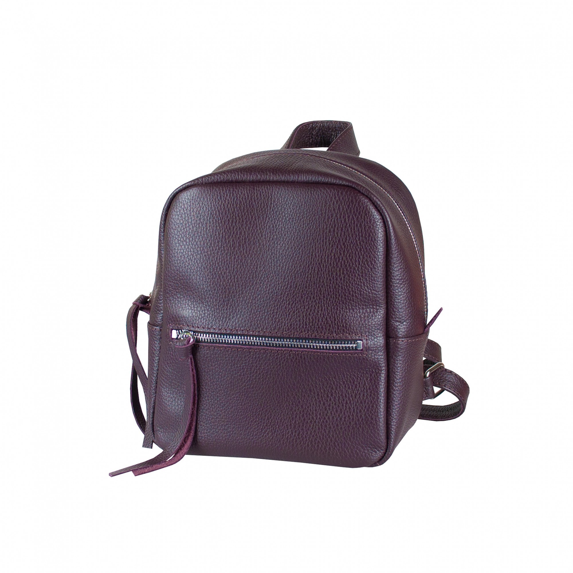 

Рюкзак кожаный Intent Minimal mini С069 баклажанный