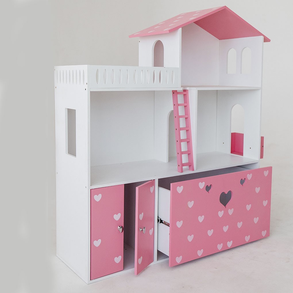 

Домик кукольный KiddyRoom Бело-розовый