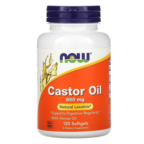 

Жирные кислоты NOW Castor Oil 650 мг Foods 120 капсул