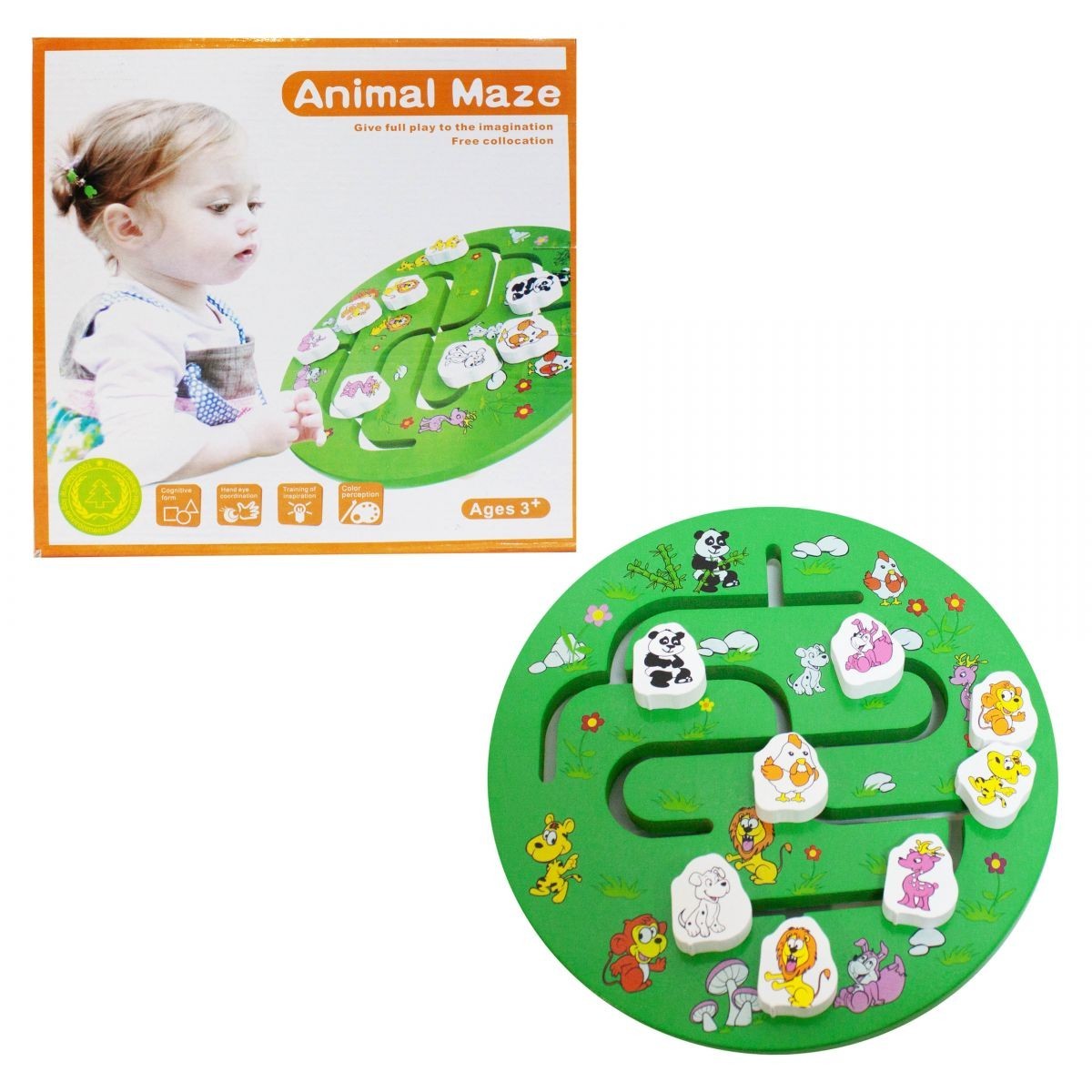 

Детский деревянный лабиринт Животные развивающая игрушка для ребенка RL MD 2172