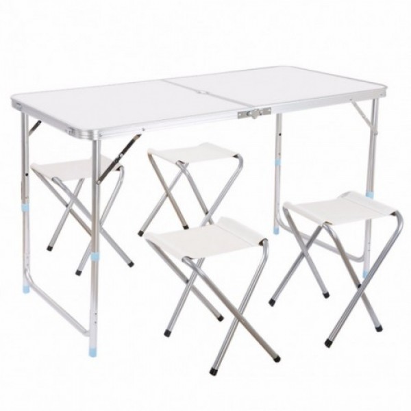

Раскладной стол для пикника с 4 стульями Folding Table, белый