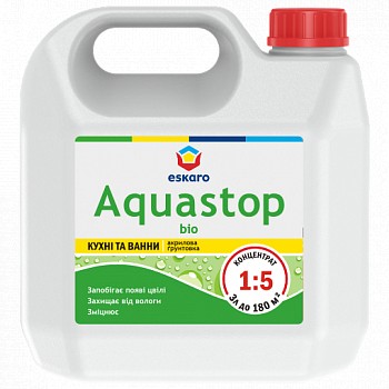 

Грунтовка-концентрат Eskaro Aquastop Bio антисептическая 3 л арт - U013