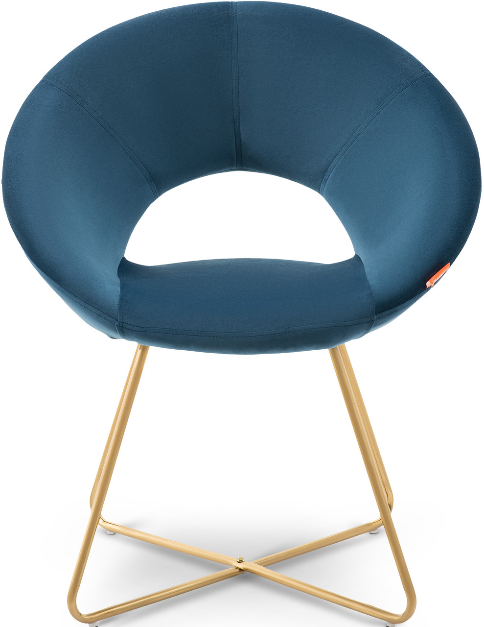 

Стул дизайнерский синий с мягкой бархатной оббивкой BAGEL azure Carveli