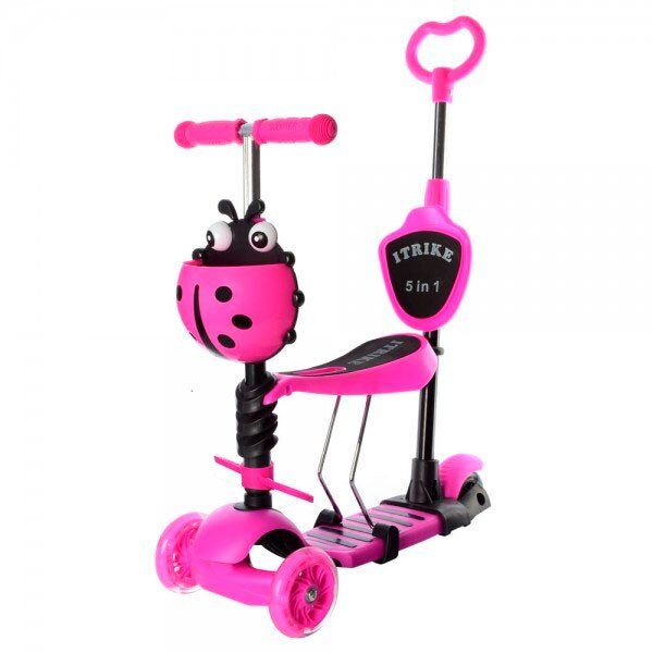 

Детский самокат-беговел iTrike JR 3-026-P1 Pink Божья Коровка