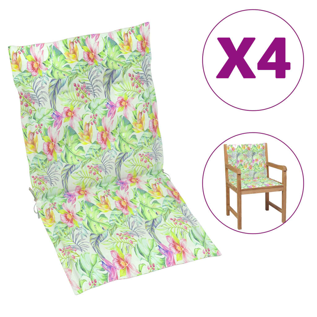 

Подушки для стільців Shumee 4 шт. Аркуш листя 100x50x4 см