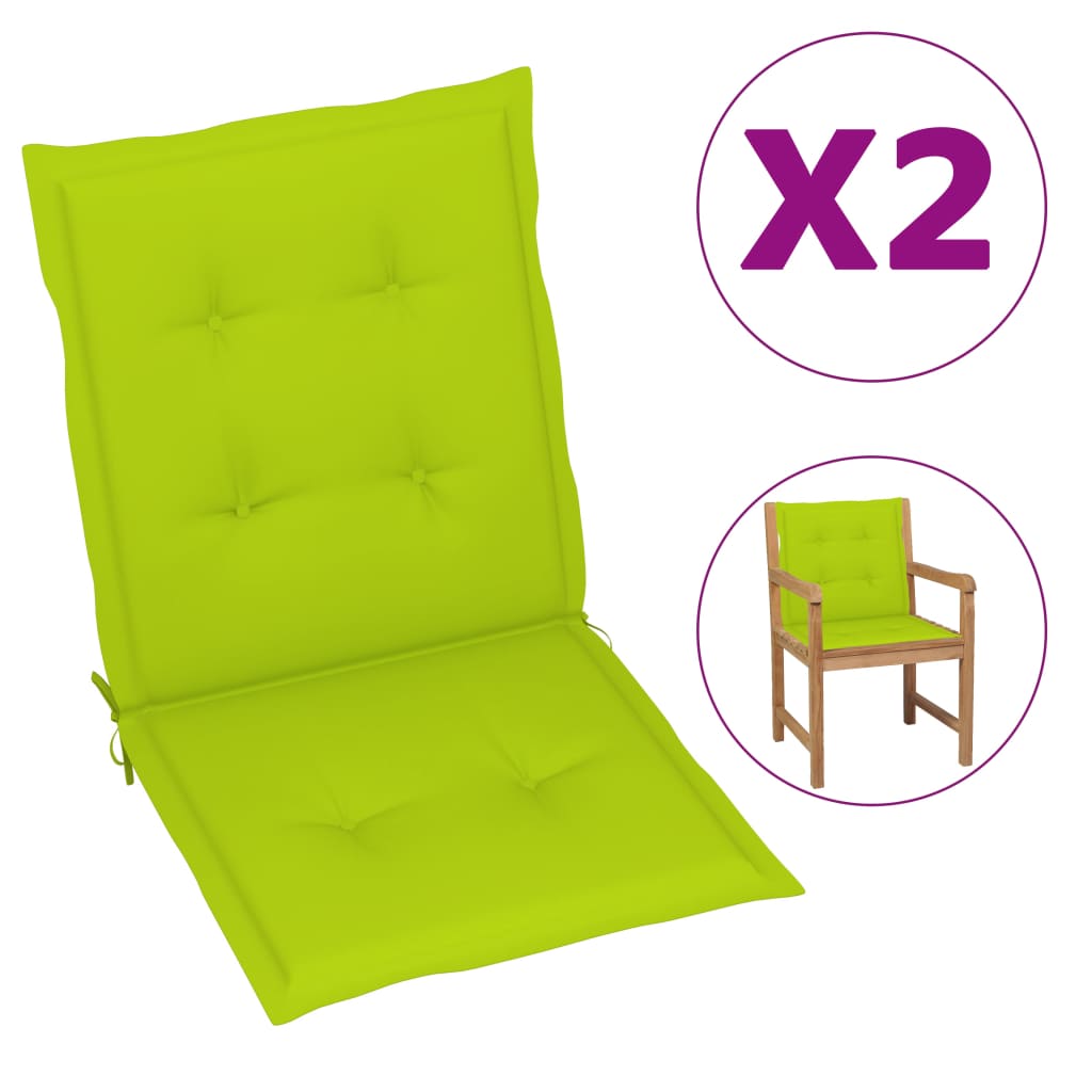 

Подушки для садового крісла Shumee 2 шт. світло зелені 100x50x4 см