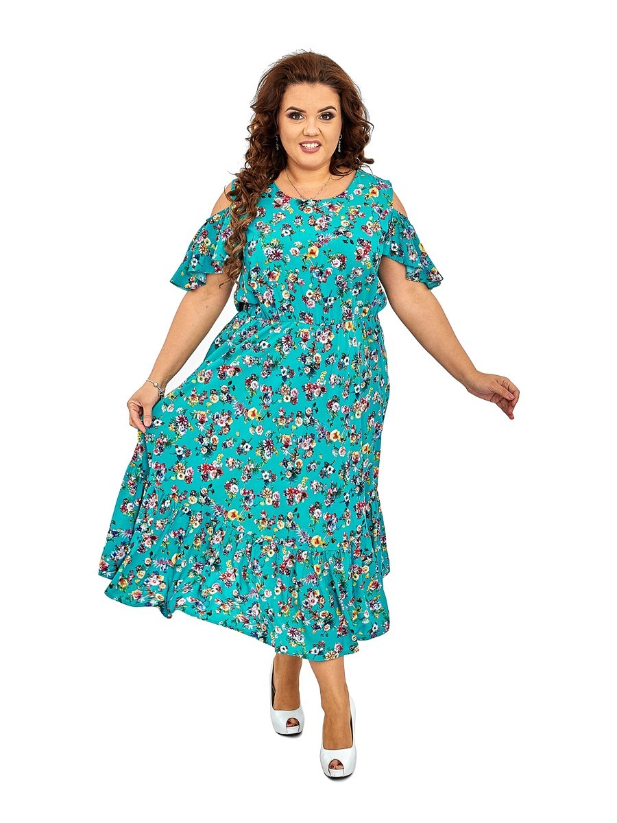 

Платье Ninele Style 424-4  Бирюзовое, Платье Ninele Style 424-4 48 Бирюзовое