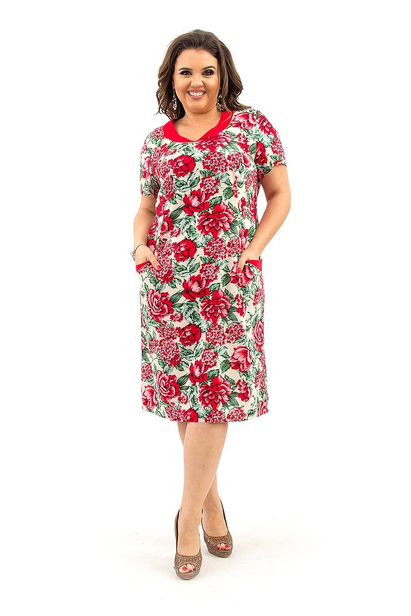 

Платье Ninele Style 217  Красное с зеленым, Платье Ninele Style 217 62 Красное с зеленым