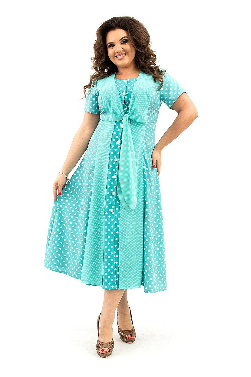 

Платье Ninele Style 367-2  Бирюзовое, Платье Ninele Style 367-2 52 Бирюзовое